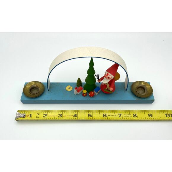 Vintage German Wooden Christmas Display Double Candleholder Wood Arch GDR - READ - Picture 8 of 9